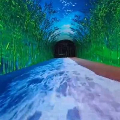 China Spot Shenzheng China Factory P3 P4 P5 Wave Beach Tree LED Tunnel Scenic Immersive Viewing Screen for sale