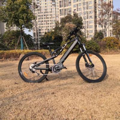 China Full Suspension Ebike 2022 Battery 48v/350w Chained Aluminum Alloy t700/g330 Banfang Ebike Multifunctional Mid Drive for sale