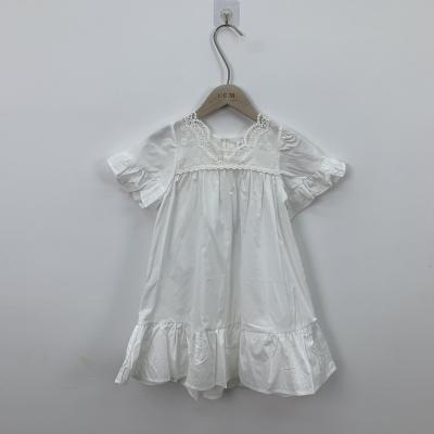 China New 2022 Low Price Breathable Wonderful Fine Workmanship Washable Lace Baby Dress White Summers for sale