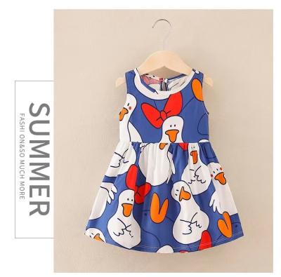 China Washable Summer Baby Fashion Cartoon Dress Kids Baby 2 Girls Dresses for sale