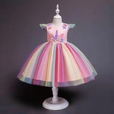 China New Design Washable Summer Flower Party High Quality Princess Girl Dress for sale