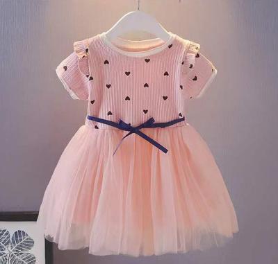 China Washable T-shirt Skirt Kids Clothes Kids Casual Princess Toddler Clothes Girl Baby Clothes Infant Dresses With Lace for sale