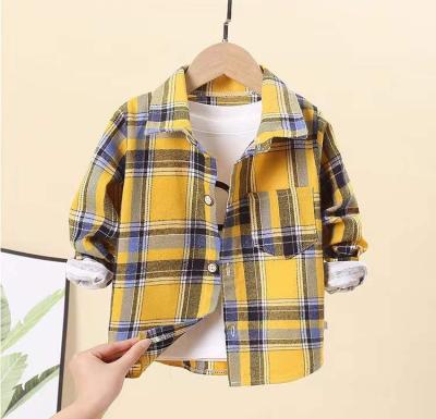 China Autumn Baby Clothes Baby Girls Blouse Baby Boy Shirts Outfits Cotton Plaid Children Anti-Shrink Shirt for sale