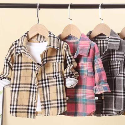 China Summer Anti-Shrink Plaid Shirts Toddler Kids Clothes Shirts Plaid Jackets Shirts for sale