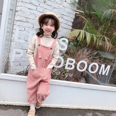 China Cotton OEM ODM Summer Toddler Girls Clothes Overalls Kids Clothing 100% Cotton Corduroy Kids Work Wear for sale