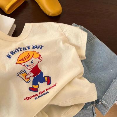 China Breathable Kids T-shirt For Boys Infant Girls Summer Kids Oversized T-shirts Kids T-shirt Cotton With Cartoon Pattern for sale