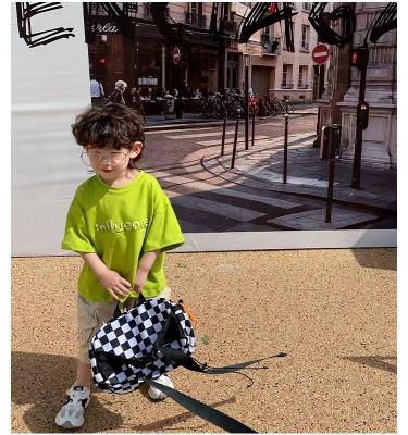 China Summer New Korean Version Loose And Thin Short Sleeve T-shirt Letter Bump Letter Boys Mid Length T-shirt Breathable for sale