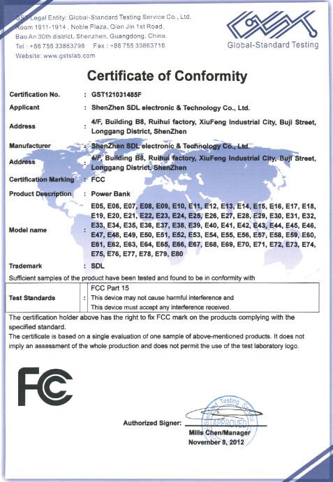 FCC - Shenzhen SDL Electronic Technology Co., Ltd