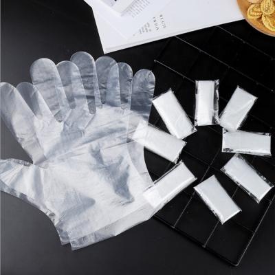 China Household HDPE Food Grade Disposable Plastic Gloves Pe Glove Independent Single Wrapping Person Wrapped Gloves for sale