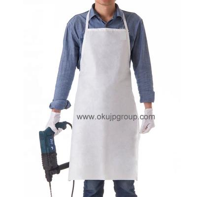 China OEM Manufacturer Oil Proof Dress Eco-friendly Waterproof Splash Proof Nonwoven Cheap Kitchen Apron Disposable Waterproof for sale