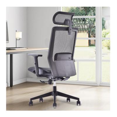 China 2023 New Design Full Black (Height) Adjustable Adjust Height 3D Armrest Ergonomic Mesh Office Chair With Headrest for sale