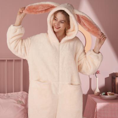 China QUICK DRY Wholesale Rabbit Onesie Loungewear Dress Lingerie Women's Night Wear Set Sleepwear Cute Animal Girls Jumpsuit Pajamas-pajamas for sale