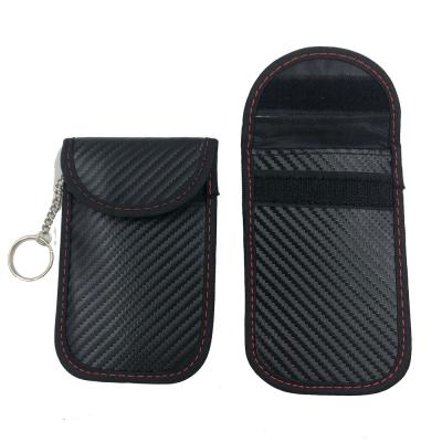 China Anti-Radiation Carbon Fiber RFID Blocking Key FOB Signal Blocking Faraday Cage Protector Car Keyfob Bag Nano Pouch for sale