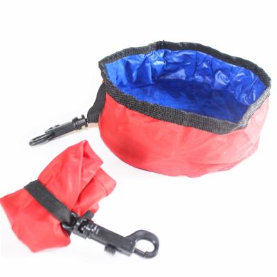 China Hot Selling Amazon Amazon Cloth Folding Dog Viable Portable Red Travel Portable Folding Pet Bowl Red Pet Bowl for sale