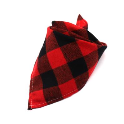 China Amazon Viable Hot Selling Washable Square Plaid Printing Dog Cat Scarf Pet Bandana for sale