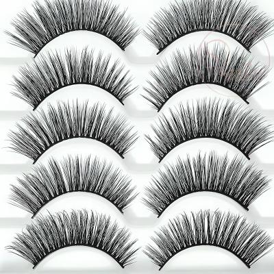 China Floating Habit 3D Faux Curl Mink Lashes Natural Look Russia Good Quality Strip Lashes Fluffy Eyelashes Lash Extension Tools Long Strips for sale