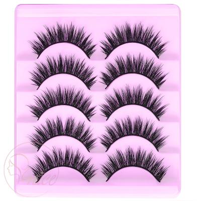 China OEM Quality Manga Spiky Eyelashes Natural Volume 15MM Customizable False Fluffy Tapered Mink Lashes Eyelashes Good Quality for sale