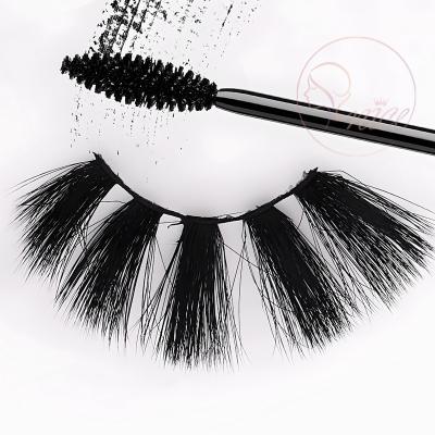 China Mink Lashes Dramatic 25mm Good Quality Tapered 6D Faux Lashes OEM Fluffy Licks Customizable for sale