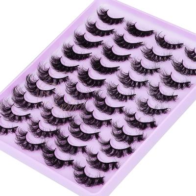 China Good Quality OEM Mink Fluffy Wispy Lashes Pack 4 Styles Dramatic Full Volume Strip Eye Lashes 20 Pairs for sale