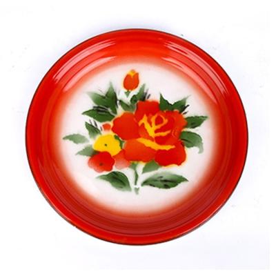 China 25-80cm Sustainable Enamel Utensils Tea Tray Deco Enamel Round Tray for sale