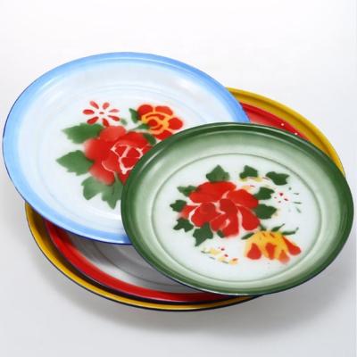 China Round Stainless Steel 25-55cm Wholesale Viable Tray Enamel Plates for sale