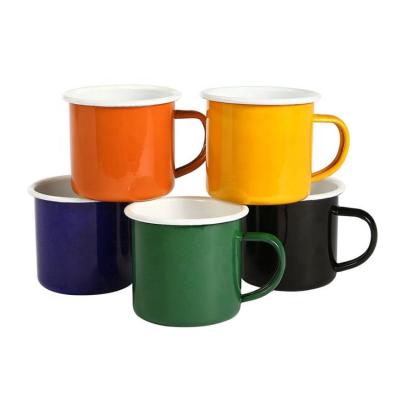 China Sublimation Vintage Sublimation Enamel Coffee Mug Viable Enamel Utensils Custom Camping Mug for sale