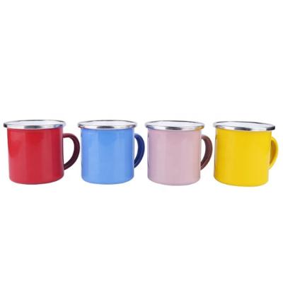 China Sustainable Travel Coffee Stainless Steel Metal Enamel Mug Camping Cup With Factory Price for sale