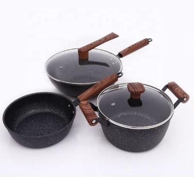 China Sustainable Stainless Steel Non Stick Frying Pan Set Cookware for sale