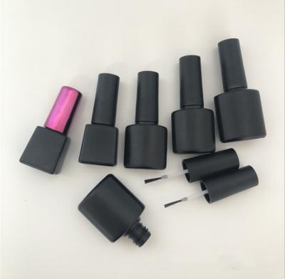 China Personal Care 5ml 8ml 10ml Color Square Black HDPE Nail Polish Plastic Bottle for sale