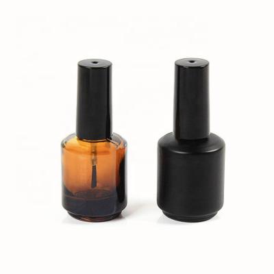 China Personal Care Factory Direct Supply Customized Logo 15ml Black Brown Clear Glass Bottles Nail Polish Cosmetic Bottle for sale