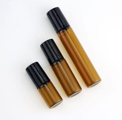 China Personal Care Manufacturer Essential Oil Vegetal Clear Glass 3ml 5ml 10ml Cosmetic Amber Glass Roll On Bottle for sale