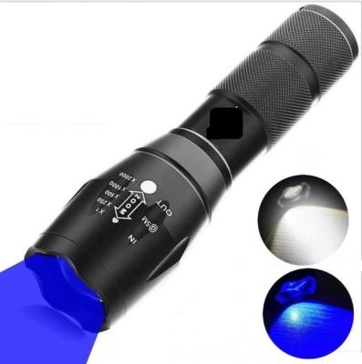 China Portable T6 UV Torch Black Light Lights Portable Dual Zoom Ultraviolet Purple Torch Scorpion Lamp 395NM Torch Light Lamp for sale