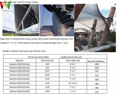 China Soft Stainless Steel Rope Mesh Railing And Railing for sale