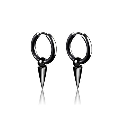 China FASHIONABLE Best Quality Super Cool Rock Punk Titanium Steel Stud Earrings Boys and Girls Simple Treble Earrings for sale