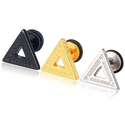 China Personality CLASSIC Wholesale Jewelry Triangular Pyramid Earring Stainless Steel Stud Earrings for sale