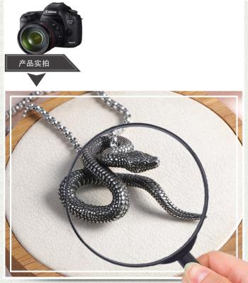 China Retro Hiphop Toxic Snake Hip Hop Pendant Titanium Steel Stainless Necklace For Men for sale