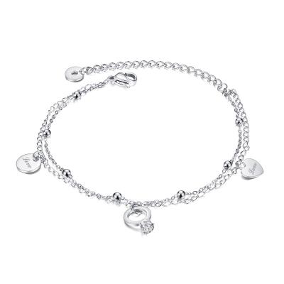 China New fashion stainless steel 18K gold plating simple design romantic anklet chain for women for sale