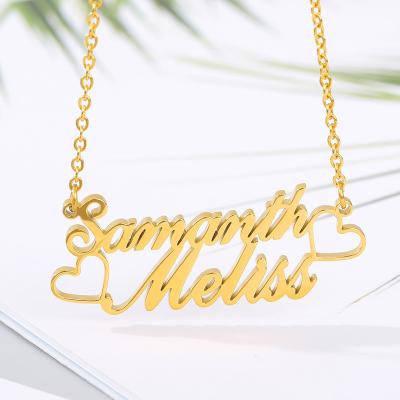 China TRENDY Necklace Personalized Stainless Steel Name 14K 18K Gold Plated Custom Jewelry Set Diy Pendant Necklaces for sale