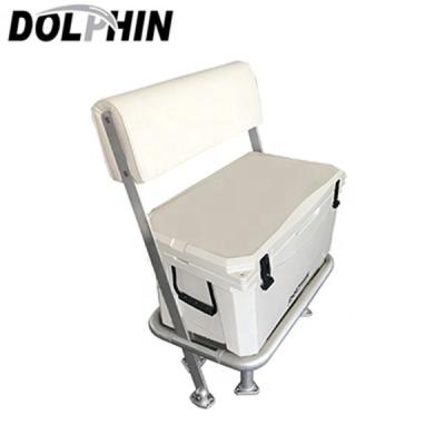 China Backrest Can Switch Forward To Support Dolphin 85QT (80L) Marine Grade Fishing Cooler Storage Box With Post Leaning Seat White Boat for sale