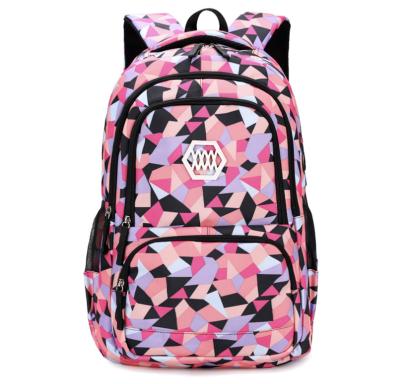 China Leaf Print Waterproof Nylon Geometric Backpack For Boys Girls Elementary Primary Bookbags 3 In 1 Set With Pencil Case School Bag Backpack for sale