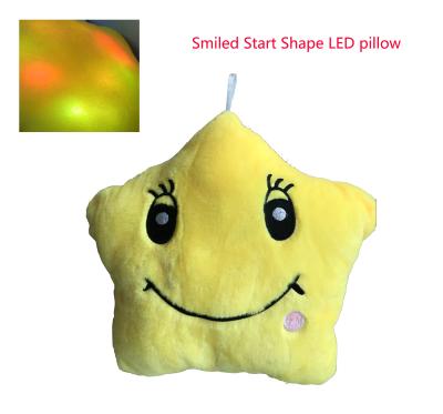 China Plush 2021 Clean Design LED Star Profile Pillow Birthday Gift Glowing Luminous Plush Toys for sale