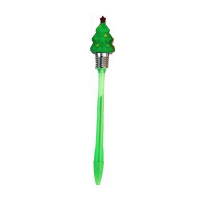 China Promotional Music and Lighting Pen Innovation Christmas Tree Ball Pen for Kids Christmas Gifts for sale