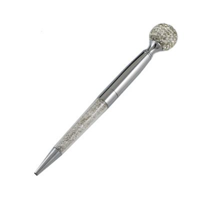 China office & School Pen 2021 Glass Ball Pen Luxury Crystal Diamond Logo Metallic Custom Pen For Wedding Gift for sale