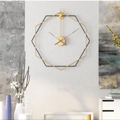 China Creative Art Home Decor Metal Wall Clock Modern Antique Style Gold for sale