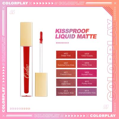 China OULAC Colorplay Vegen Waterproof Makeup Matte Lipstick Kissproof Liquid Matte Lasting 24 Hours for sale