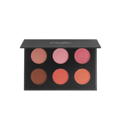 China Oulac Waterproof Matte Soft and Smooth Long Lasing Highly Pigmented Fit for Most Pro Skin Tone 6 Shade Cheek Palette for sale