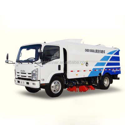 China Isuzu Model Chassis Sweeper And Washer Truck With High Pressure Water Pump QL1100TKARY for sale