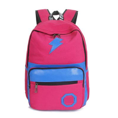 China teen canvas backpacks  colorful pink dark blue black for sale