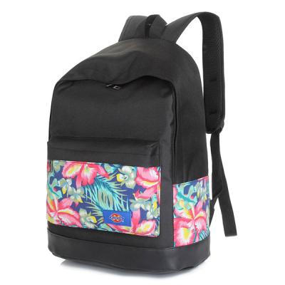 China students backpacks black Laptop bags flower college for sale