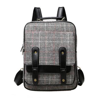 China Cotton Backpacks Casual bags for girls students bags gingham for sale